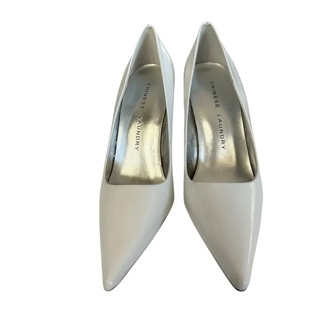 Chinese Laundry‎ Spicy Women's White leather Heels size 6.5 - Picture 3 of 11